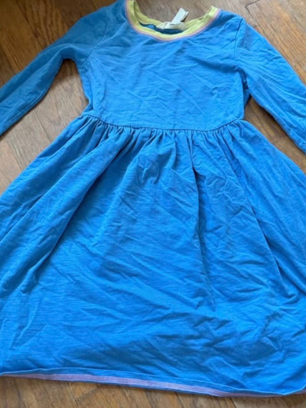 Matilda Jane Girls trial Blue Long-Sleeve Cotton Dress size 6